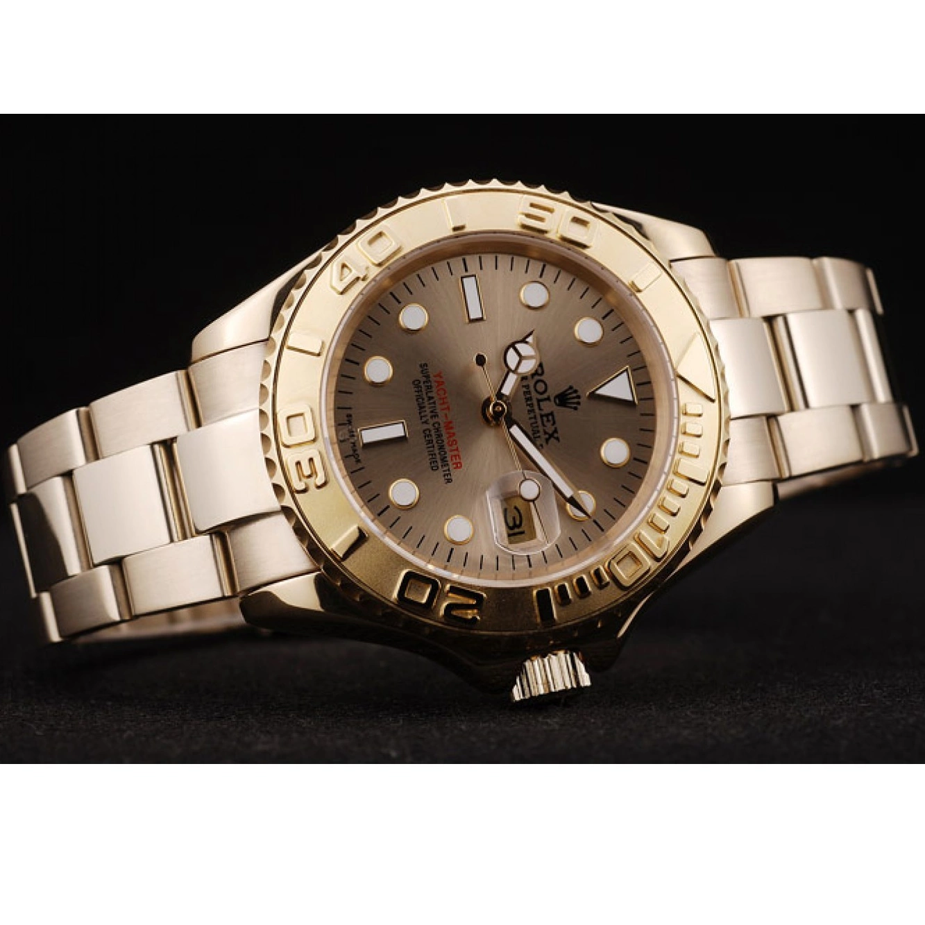 Aaa replica watch Dial Gold Master Rolex 98232 Yacht Gold Bezel 0624